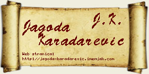 Jagoda Karadarević vizit kartica